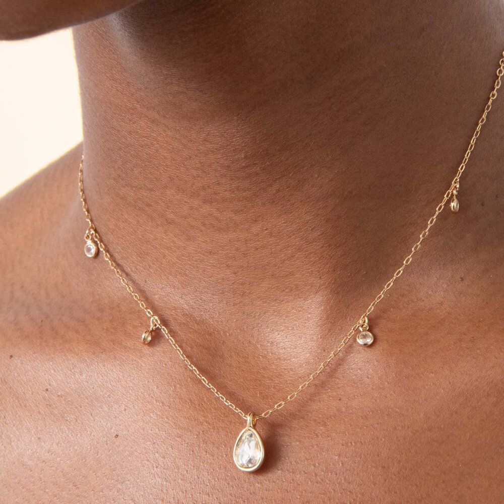 Dripping in Crystals Drop 14K Gold Plated Ettika Necklace
